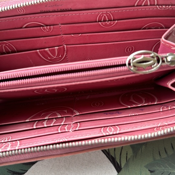 🌺💗Great Gift‼️ Classic Cartier long zippy wallet in shiny pink 💗💗💗 - Picture 8 of 8